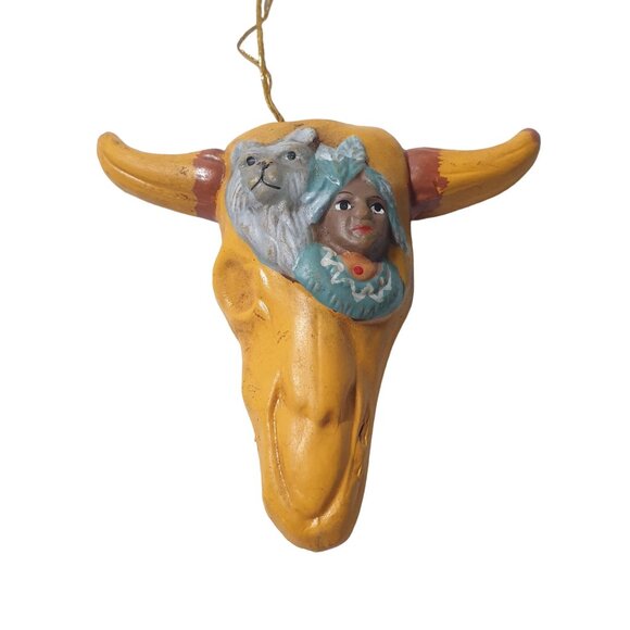 Vintage Ornament Southwestern Native American Hand Painted Plaster Deco Tree (B) - Picture 3 of 4